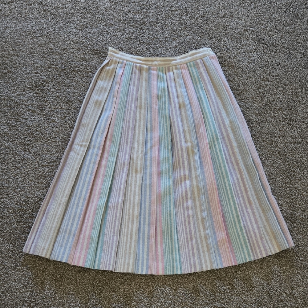 Pastel Multi-Stripe A-Line Women's Skirt